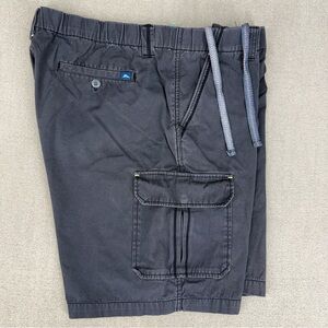 Tommy Bahama Men’s XL Cargo Shorts Navy Relax Elastic Waist Drawstring Cotton